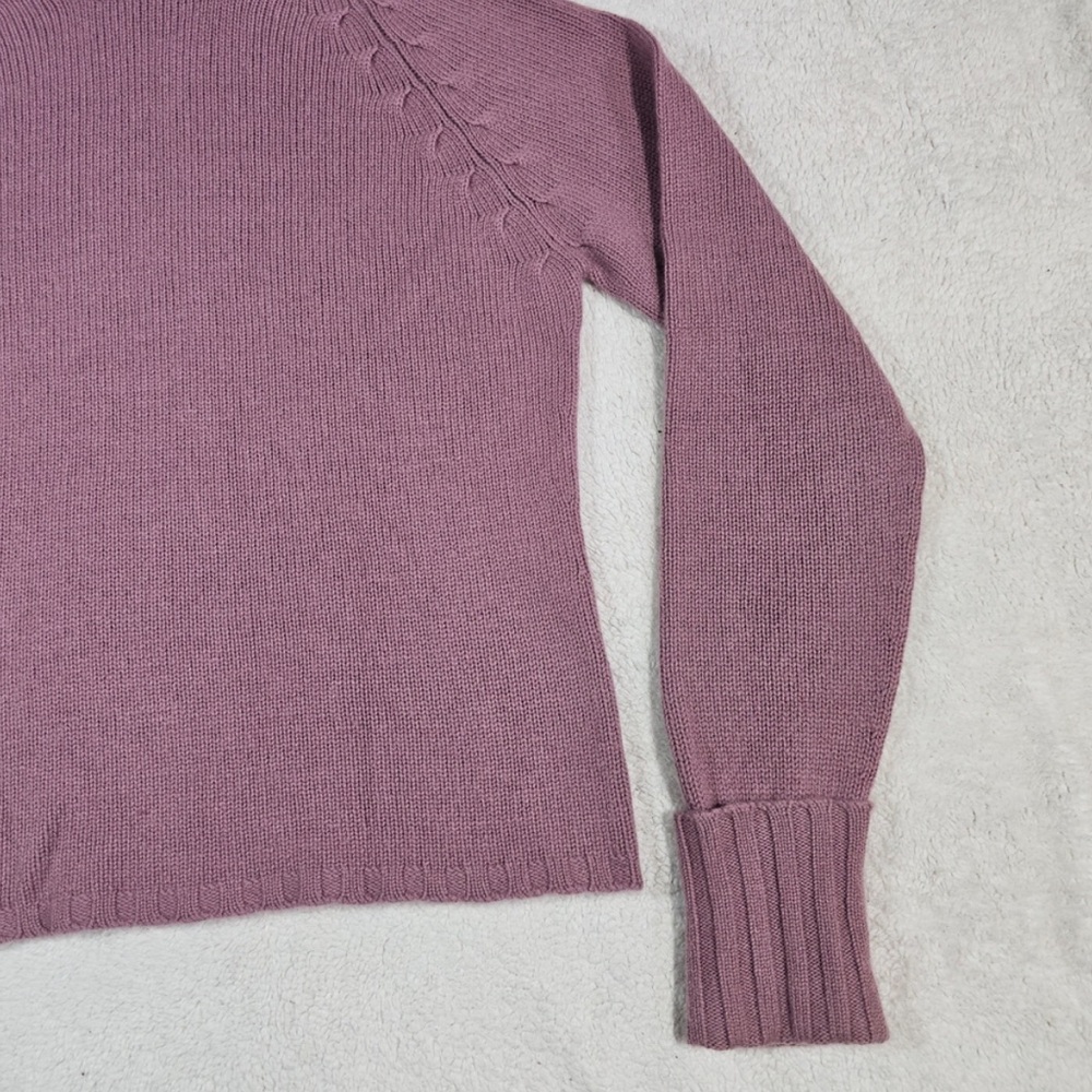 Banana Republic Cashmere Mauve Purple Turtle Neck Sweater Crop Y2K Medium - Picture 2 of 8